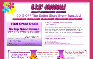 EBEs Originals - Consignment Store Content Management Site